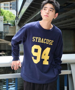 WEGO 【ユニセックス着用ITEM】ナンバリングフットボールBIG　T（LS） ネイビー