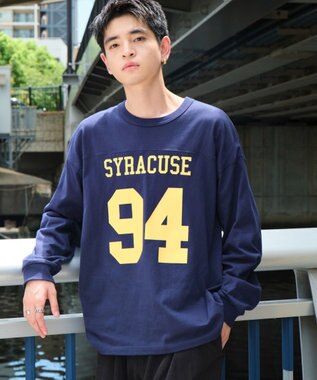WEGO 【ユニセックス着用ITEM】ナンバリングフットボールBIG　T（LS） ネイビー