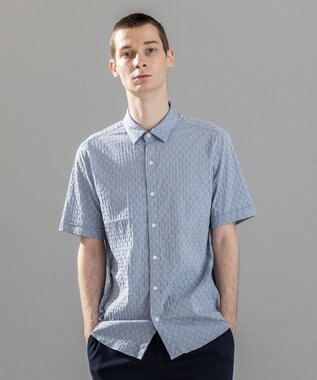 JOSEPH HOMME 新柄【ストレッチ】ハムサジャガードストレッチ　レギュラーカラー半袖シャツ
