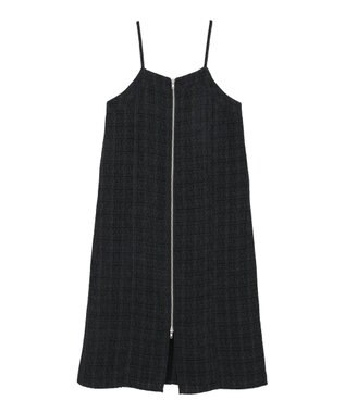 Green Parks フロントＺＩＰツイードキャミワンピース