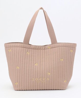 TOCCA 【WEB＆一部店舗限定】【A4サイズ対応】LUCKY SHOWER TOTE トートバッグ ベージュ×リボン