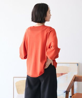 CRAFT STANDARD BOUTIQUE 洗える/UVカット/毛玉軽減 ファンクショナルニットカーディガン Orange