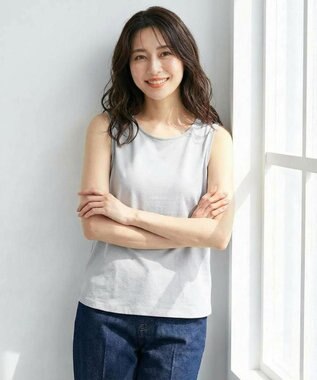 ANY SIS 【2WAY】サテン タンクトップ ライトグレー