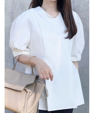 Green Parks AnriettMusee パフスリーブペプラムブラウス Off White