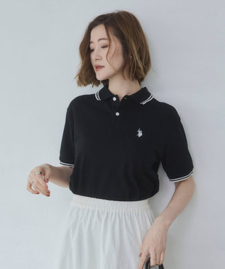 WEGO 【26年春夏新カラー登場/ユニセックス着用ITEM/SMLサイズ展開】U.S. POLO ASSN.別注ラインポロシャツ ブラック