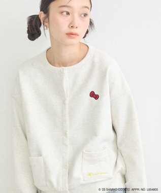 earth music&ecology チャンピオン　ハローキティ×ｅｍａｅ裏毛カーディガン Oatmeal