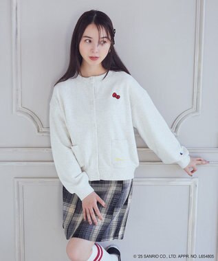 earth music&ecology チャンピオン　ハローキティ×ｅｍａｅ裏毛カーディガン Oatmeal