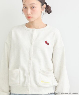 earth music&ecology チャンピオン　ハローキティ×ｅｍａｅ裏毛カーディガン Oatmeal
