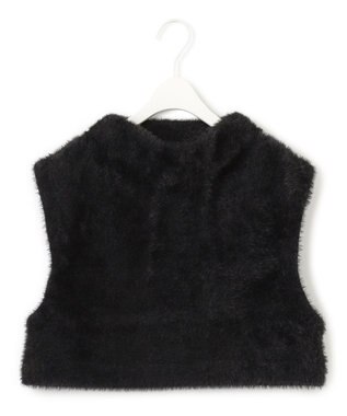 ICB ヘアリーショートジレ ブラック系