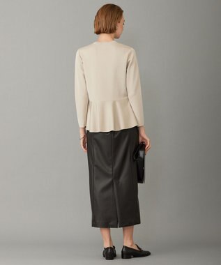 ICB フェイクレザー ナロースカート（サスペンダー付き） ブラック系