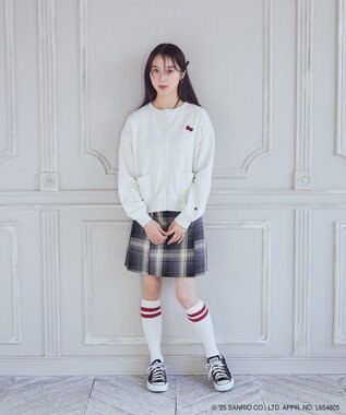 earth music&ecology チャンピオン　ハローキティ×ｅｍａｅ裏毛カーディガン Oatmeal