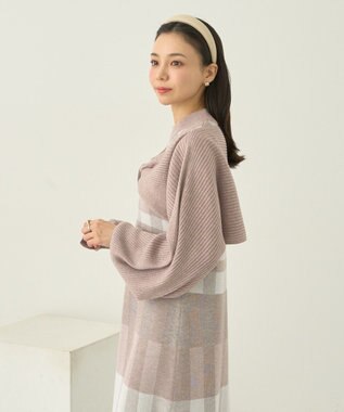 earth music&ecology Ｓｅｔ２点ショートニット＋チェックワンピース Beige