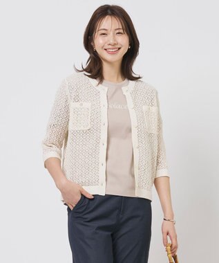 J.PRESS LADIES S LINEN COTTON BLEND ニット カーディガン