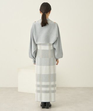 earth music&ecology Ｓｅｔ２点ショートニット＋チェックワンピース Gray