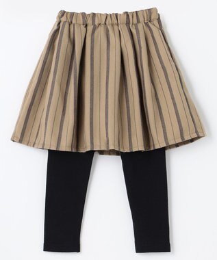 ANY KIDS ストライプスカッツ ベージュ系ストライプ