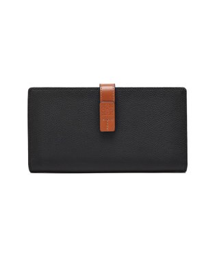 style code 【PADMA/パドマ】ベルトデザイン　シュリンクレザー薄マチ長財布 ブラック×キャメル