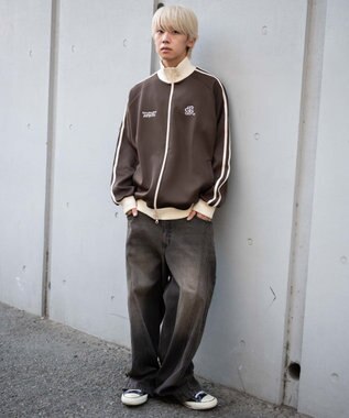 WEGO 【ユニセックスITEM/MLサイズ展開】ラグランライントラックジャケット ブラウン