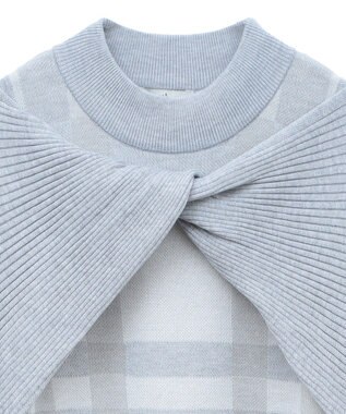 earth music&ecology Ｓｅｔ２点ショートニット＋チェックワンピース Gray