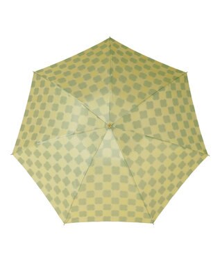 槇田商店 ノルディック ドットコラージュ グリーン 折りたたみ傘 黄緑