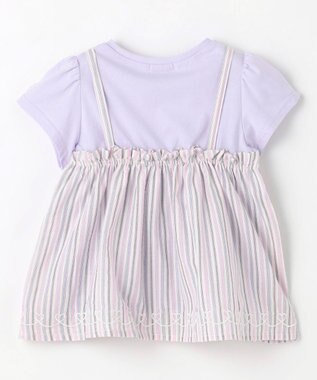 ANY KIDS キャミソール ドッキングTシャツ ラベンダーストライプ