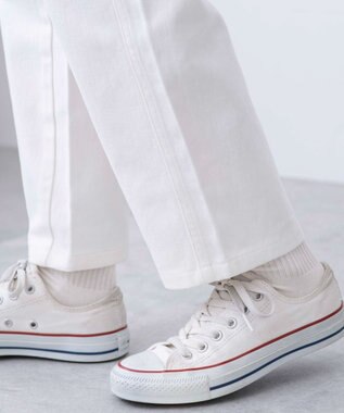 WEGO ウエストフリルマムデニムパンツ ホワイト