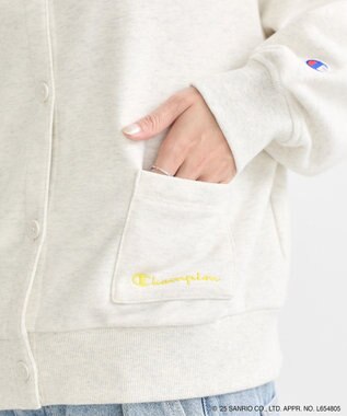 earth music&ecology チャンピオン　ハローキティ×ｅｍａｅ裏毛カーディガン Oatmeal