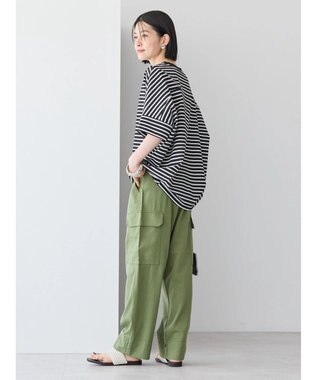 AMERICAN HOLIC 抗菌防臭＋接触冷感　コクーンカットプルオーバー Border Black