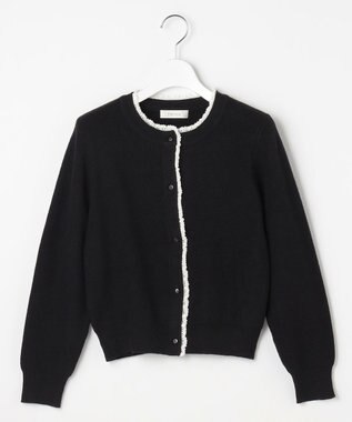 Feroux レーストリム ニット カーディガン ブラック系