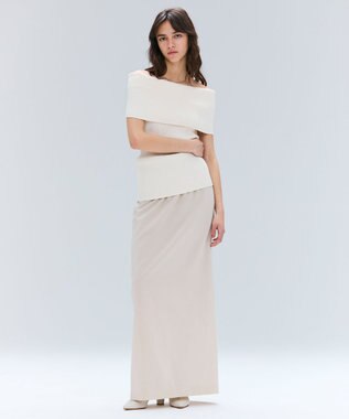 BEIGE， 【洗える】BRERA / オフショルダーストレッチリブニット Ecru