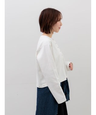 Te chichi カットソークルーネックカーディガン オフホワイト