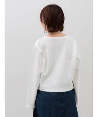 Te chichi カットソークルーネックカーディガン オフホワイト