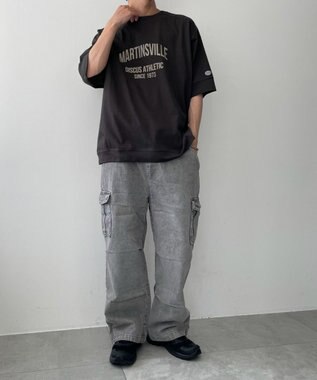 WEGO 【綿100%/MLサイズ展開】DISCUS　ルーズカレッ１００％ ブラック