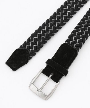 JOSEPH ABBOUD 【キングサイズ・イタリア素材・ストレッチ・日本製】ウールビスコースストレッチベルト ブラック系