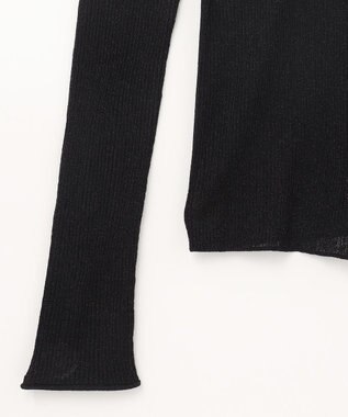 GRACE CONTINENTAL ラメシアーリブニットトップ ブラック