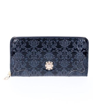 ANNA SUI ルーミー ラウンドファスナー長財布 ネイビー