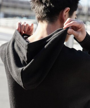 WEGO グラフィックプリントニットパーカー ブラック