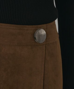 GRACE CONTINENTAL フェイクスウェードフレアスカート ブラウン