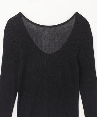 GRACE CONTINENTAL ラメシアーリブニットトップ ブラック