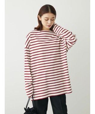 Green Parks ボーダーゆるチュニック Red