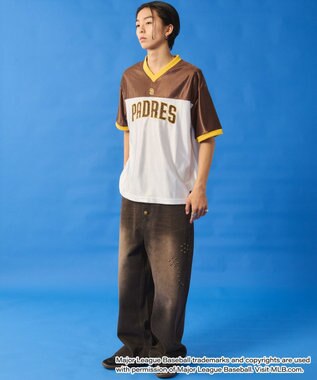 WEGO 【ユニセックス着用ITEM】別注MLBメッシュゲームグラフィックT（SS） ブラウンその他