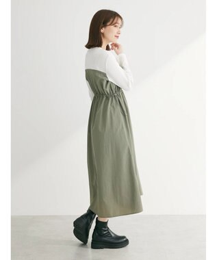 Green Parks ドロストドッキングワンピース Khaki