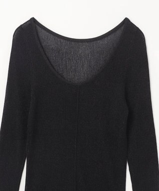 GRACE CONTINENTAL ラメシアーリブニットトップ ブラック