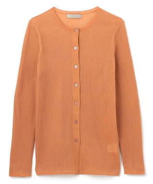 UNFILO シアーリブ ニットカーディガン キャメル