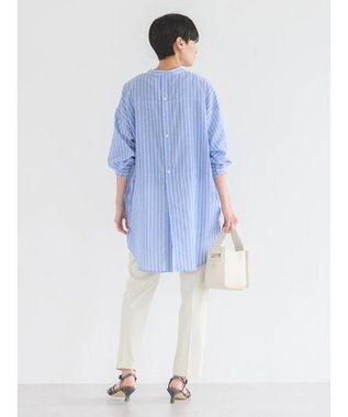 AMERICAN HOLIC イージーケア＋接触冷感　Ｗポケットシャツチュニック Stripe Navy