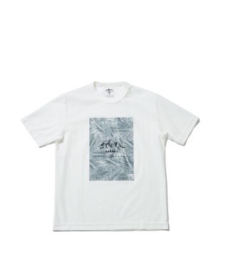 JOSEPH ABBOUD MOUNTAIN 【UNISEX】スラブリーフプリント Tシャツ ホワイト系