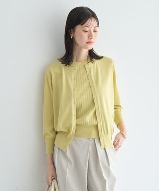 YECCA VECCA 【マシンウォッシャブル】カーディガン Yellow