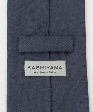 KASHIYAMA KASHIYAMAオリジナル【JAPAN MADE】へリンボンネクタイ ネイビー