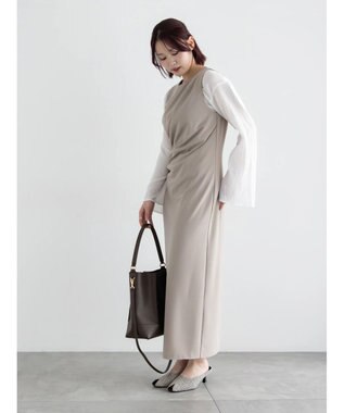 Te chichi ドレープ I ラインワンピース【AOYAMA FASHION ASSOCIATION × Te chichi】 グレー