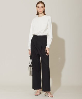 ICB 【洗える】ドライギャバ ワイドグルカパンツ ブラック系