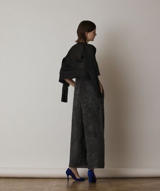 GRACE CONTINENTAL ラメリブシアーニットカーディガン ブラック